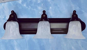 Dolan Designs 469-30 Royal Bronze 3 Light 24" Bathroom Vanity w Alabaster Glass - Picture 1 of 4
