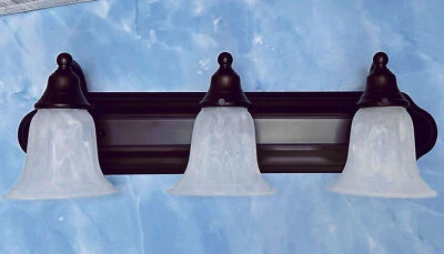 Dolan Designs 469-30 Royal Bronze 3 Light 24" Bathroom Vanity w Alabaster Glass - Image 1 of 4