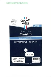 QUO VADIS RICAMBIO AGENDA MINISTRO 2025 16X24 SETTIMANALE - Foto 1 di 1
