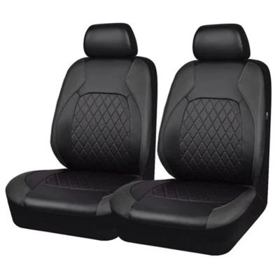 Car Front Seat Covers Full Set Interior Cushion Protector Accessories PU Leather - Image 1 of 4