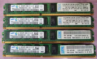 (4) IBM Samsung FRU: 49Y1438 2GB Low Profile Server DIMM Memory Modules - Image 1 of 2