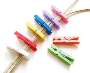 Wäscheklammern Bastelklammern Dekoklammern 8x30mm 40 Stück SERAJOSY - Bild 1 von 8