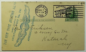 1930 New York Aviation Show Post Card Aviator Post American Legion - Picture 1 of 2