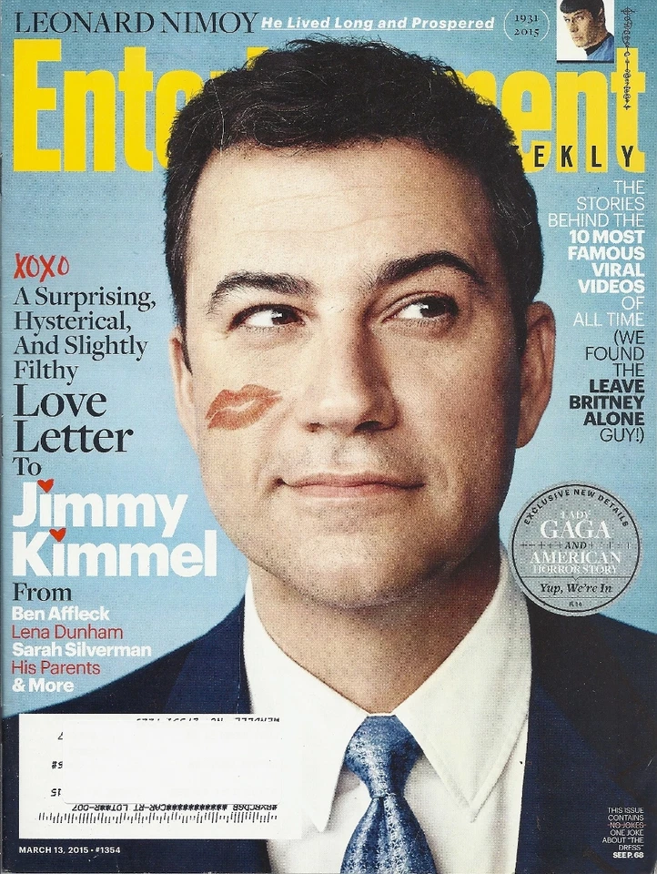 Jimmy Kimmel Entertainment Weekly Mar 2015 Leonard Nimoy Tribute Ellie Kemper - Image 1 of 1