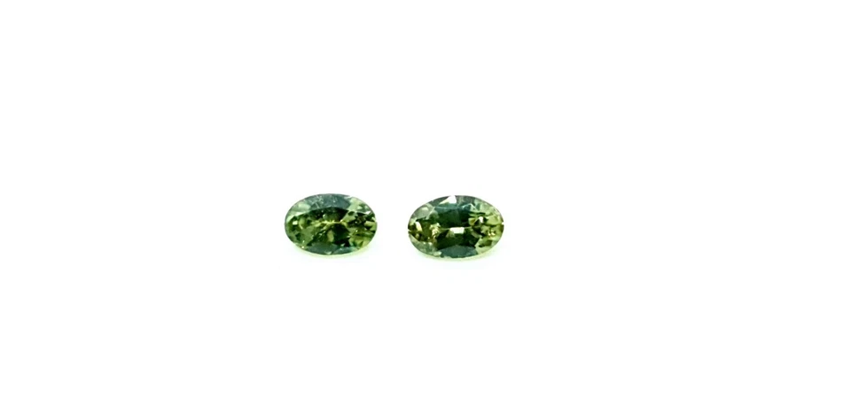Demantoid Garnet 6x4 oval pair  set of 2  Excellent Cut Demantoid Garnet Jewelry - Image 1 of 4