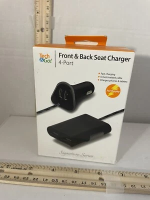 Front & Back Seat Charger-4 port-signature Series- 4 Port-9.6Amp-6ft--New - Image 1 of 4