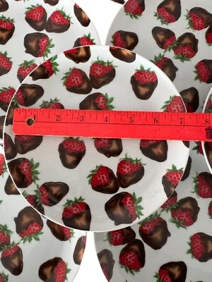 Juego de 12 platos de postre Chocolate Strawberry Department 7" hechos en Japón Foto 1 de 4