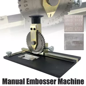 Metal Plate Label Marking Stamping Machine Manual Tag Deboss Embosser Printer - Picture 1 of 12