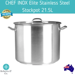 21.5 Litre Pot CHEF INOX Elite Stainless Steel Stockpot 21.5L Crab Cooking Pot - Picture 1 of 2