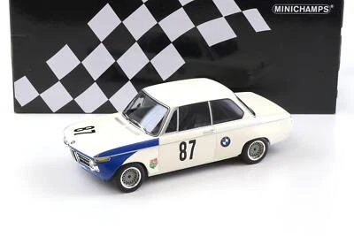 1:18 Minichamps BMW 2002 TiK Hubert Hahne GP Grand Prix Brno 1969 #87 Bianco - Immagine 1 di 4