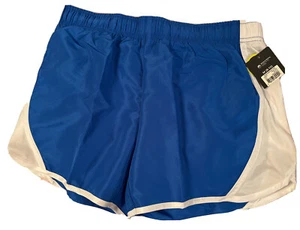 Athletic Works Women’s M (8-10) Blue Shorts White Sides Panty Made Inside NWT - Picture 1 of 12