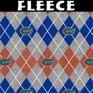 NCAA University of Florida Argyle FL-1148 Fleece Fabric by the Yard - Picture 1 of 2