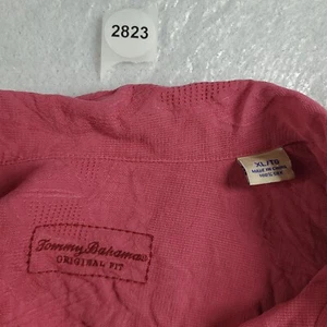 Tommy Bahama Shirt Button-Up Short Sleeve Size XL Pink Original Fit Adult - Picture 1 of 11