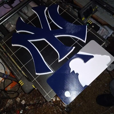 15" NY YANKEES & 12" MLB 3D LOGOS 3D  MLB IN YANKEES COLORS - Image 1 of 4