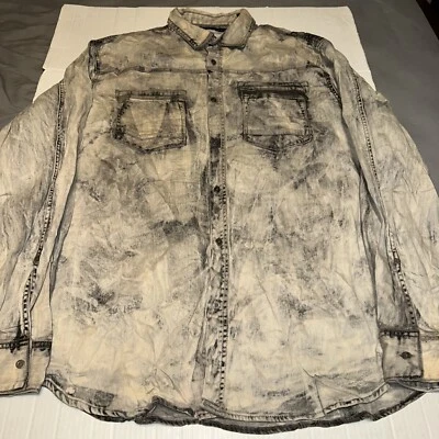 Vintage Sean John Jean Denim Button Up Shirt 3XL 100% Cotton Hip Hop Mens Gray - Image 1 of 4