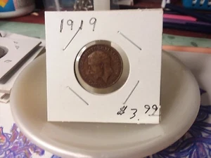 1919 British Farthing - George V - Picture 1 of 2