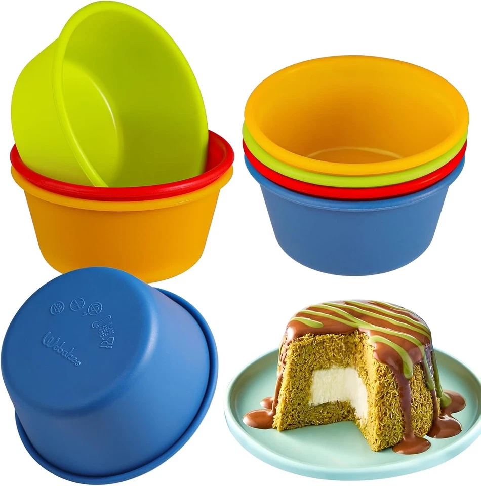 Webake Silicone Cupcake Baking Cups Set of 8 Air Fryer Muffin Pan Jumbo Muffin