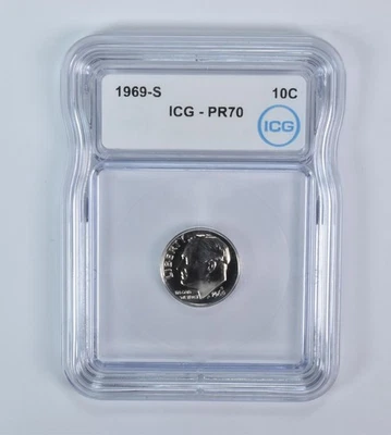 1969-S Roosevelt Dime PR70 ICG *8640 - Image 1 of 4