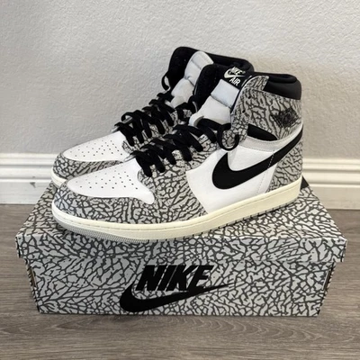 Nike Air Jordan 1 Retro OG High White Cement Black Leather (DZ5485-052) Sz 12 - Image 1 of 4