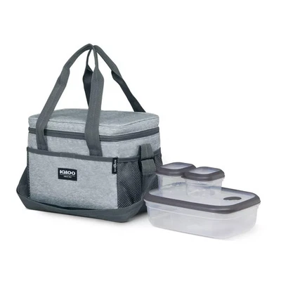Igloo Lunch+ Cube 12 Lunch Tote with Pack Ins - Gray: Insulated Bag for Adults, - Image 1 of 4