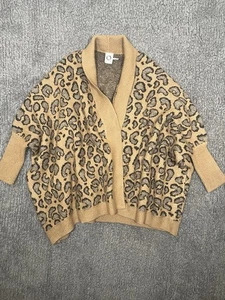 Anthropologie AKEMI KIN Hadley Cardigan Sweater One Size Ran Leopard Open Front - Picture 1 of 7