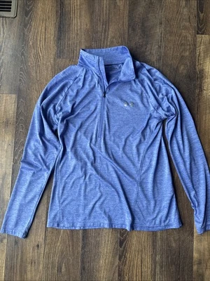 Camisa Pullover Under Armour HeatGear Calce Suelto 1/2 Cremallera Azul Brezo Para Mujer Grande Foto 1 de 4