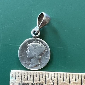 Vintage Silber Merkur Groschen Münze 1917 Anhänger Charm - Bild 1 von 12