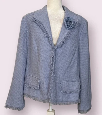 Blazer para mujer Sag Harbor 18 flecos chaqueta de tweed púrpura ropa de trabajo nuevo con etiquetas Foto 1 de 4