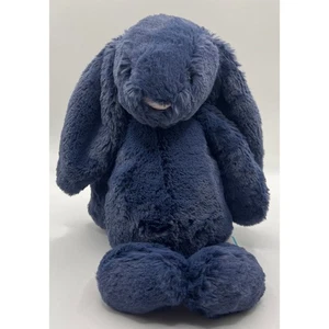 Neu mit Etikett Jellycat Bashful marineblauer Hase Stofftier Medium 12 Zoll - NICHT MEHR PRODUZIERT SELTEN - Bild 1 von 4