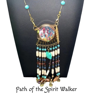 Path of the Spirit Walker Necklace – Turquoise & Tiger’s Eye Statement - Image 1 of 4