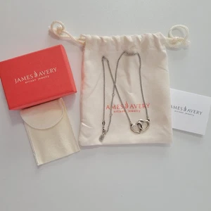 James Avery Doppel Herz verbunden Halskette Sterlingsilber 16-18" Neu - Bild 1 von 6