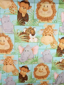 Fabric Traditions by Patty Reed Designs Jungle Babies 33" x 45"  100% Cotton - Picture 1 of 5