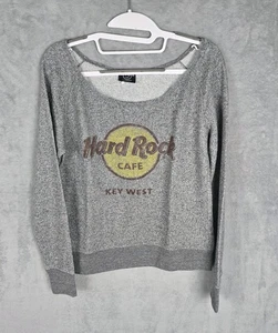 Hard Rock Cafe Key West Vintage Women Gray Sweatshirt Size Medium - Picture 1 of 7