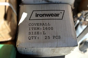 Ironwear 1600 Disposable Coverall Sz Large SMS Polypropylene 25/case - Picture 1 of 3