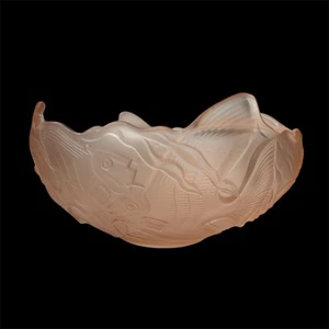 Art Deco Walther & Sohne “Sonnenfische” Pink Glass Bowl - Picture 1 of 4