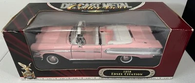 1958 EDSEL CITATION PINK DIE CAST METAL 1:18 SCALE CAR 92298 *BRAND NEW* - Image 1 of 4