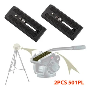 2*Sliding Quick Release Plate Adapter 501PL for Manfrotto 500ah 701 577 Benro S4 - Picture 1 of 9
