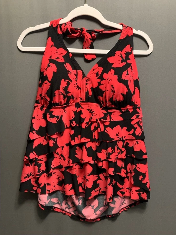 Camiseta tankini verde aguamarina para mujer, talla 2x talla grande roja y negra Foto 1 de 4