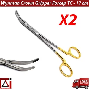 Wynman Crown Remover Gripper Forceps TC 17 cm Surgical Dental Holding Tools X2 - Picture 1 of 6