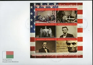 MADAGASCAR 2021 160th ANN OF THE INAUGURATION OF ABRAHAM LINCOLN SHEET FDC - Picture 1 of 1