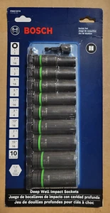 Bosch ITDSO12V10 10 pc. Impact Tough Deep Well 1/2" Socket Set with 1/4" Hex - Picture 1 of 1