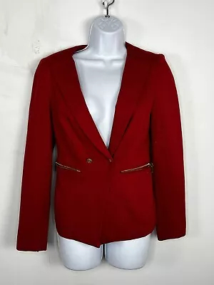 Blazer Vivienne Tam Petite Mujer Talla 2P Rojo Dorado Botón Cremallera Dorada Foto 1 de 4