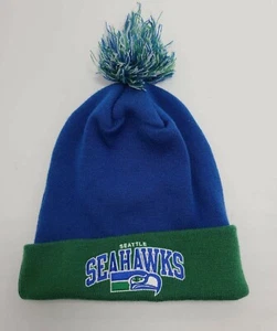 Seattle Seahawks NFL Blue/Green Beanie Cuffed With Pom Pom MITCHELL & NESS - Picture 1 of 4