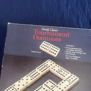 1993 Pressman Tournament Dominoes , Double 12 , Open Box ,  Unused And Sealed - Picture 1 of 8