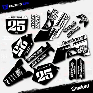 Black White Smokin Graphics Kit fits Yamaha Yz125 Yz250 00-01 Plates YZ 125 250 - Bild 1 von 6