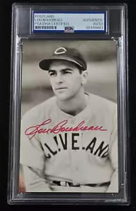 LOU BOUDREAU Signed Real Photo Postcard-HALL OF FAME-CLEVELAND INDIANS-PSA - Picture 1 of 4