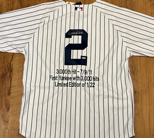 Derek Jeter 3000th Hit 7-9-2011 Firmado NY Yankees Jersey #/22 - Steiner - Imagen 1 de 4