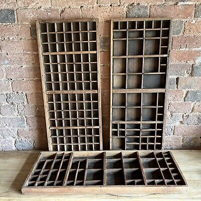 Vintage Wooden Printers Tray - Rustic Wooden Salvage - Wall Decor - £55 Each • 55£