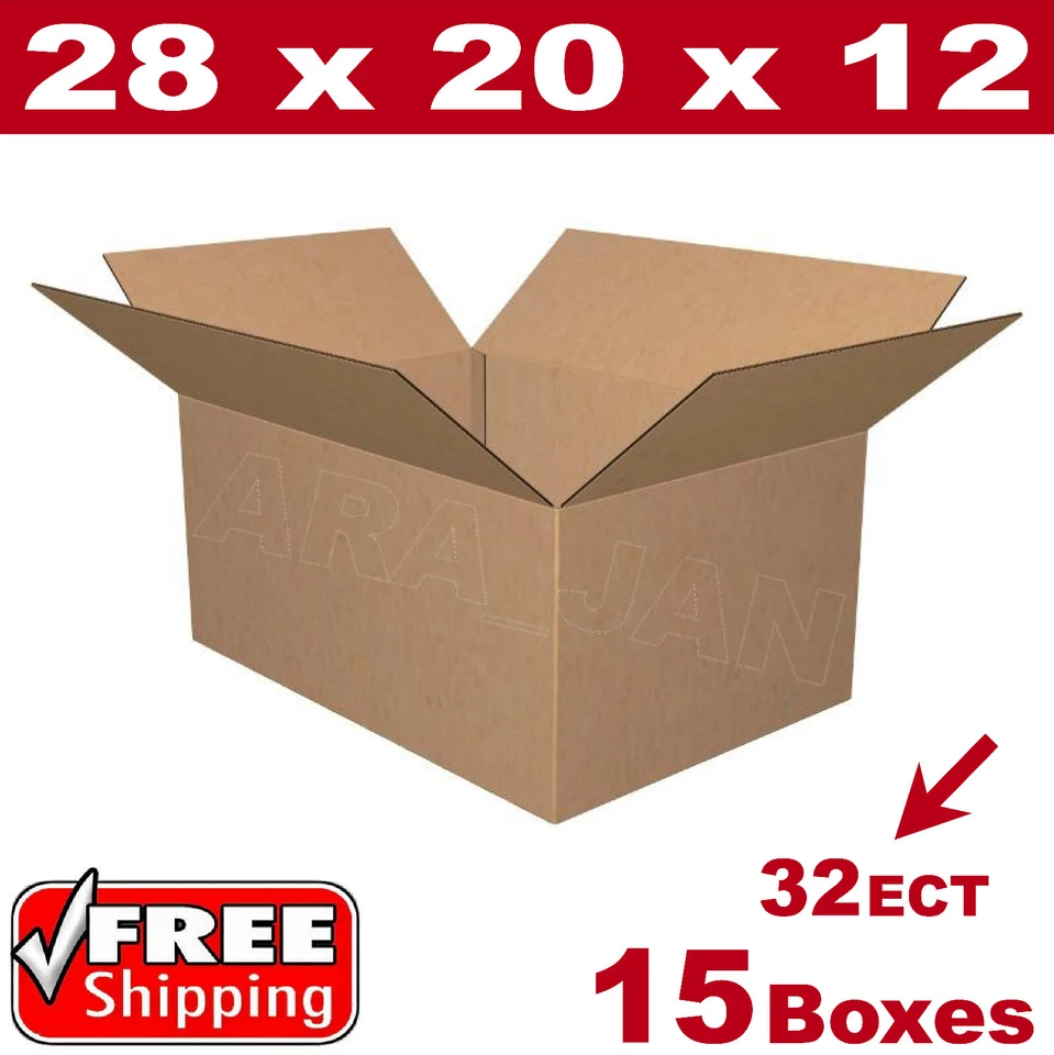 15 - 28x20x12 Cardboard Boxes Mailing Packing Shipping Box Corrugated Carton - Image 1 of 1