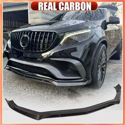 Alerón labial parachoques delantero carbono real se adapta a Benz GLE clase C292 GLE63 2015-18 Foto 1 de 4